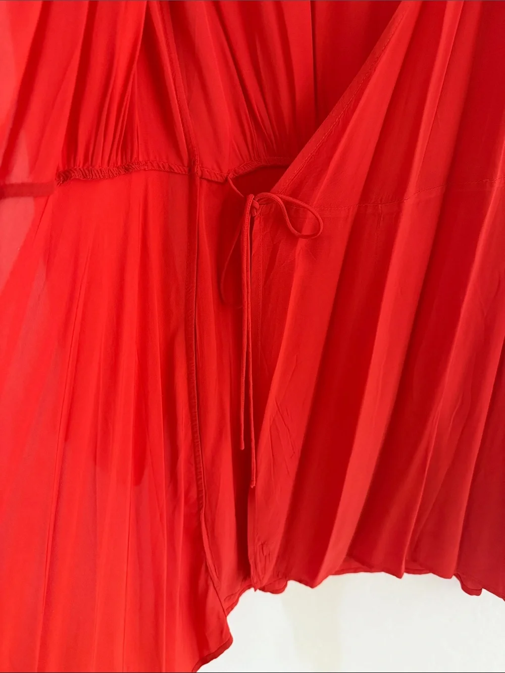 IRO Vibrant Red Wrap Dress with Side Tie